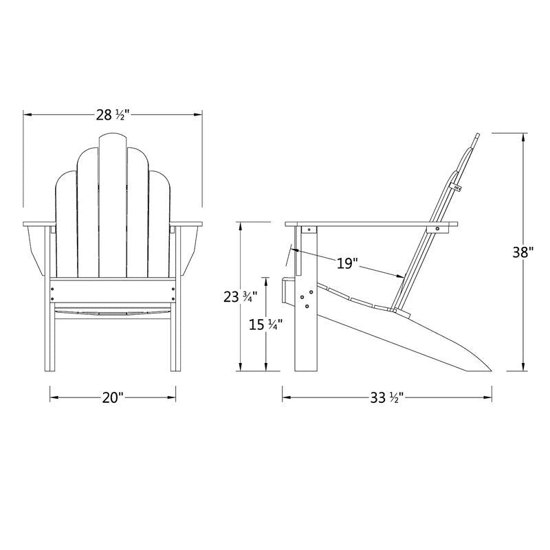 Ensemble de 2 fauteuils Adirondack d'extérieur en teck Cambridge Casual Clovis