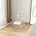 Table d'appoint contemporaine en acrylique en forme de S avec rangement