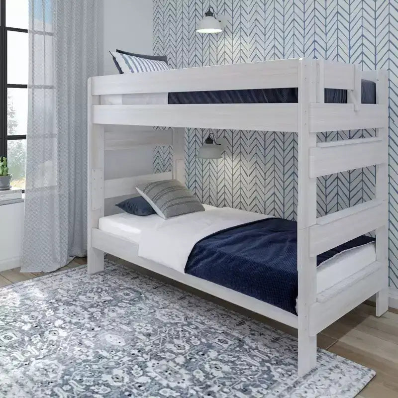 Lit superposé double en bois massif Plank+Beam pour adulte