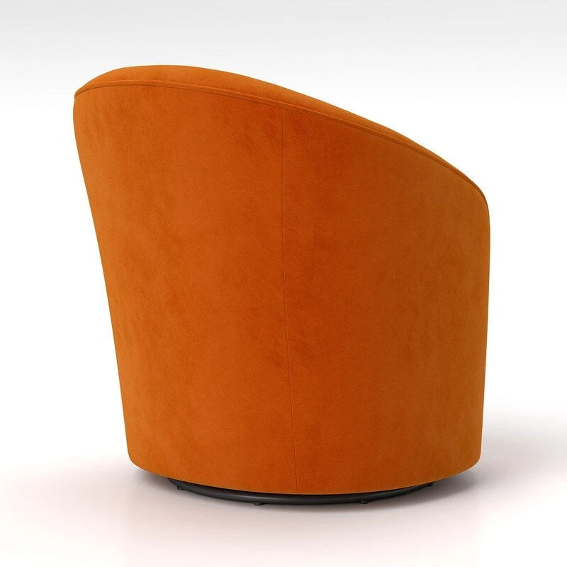 Fauteuil baril pivotant à 360 degrés SEYNAR moderne en velours avec dossier capitonné, lot de 2