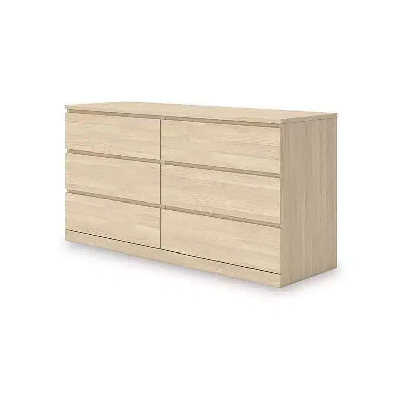 Commode à 6 tiroirs Ashley Modern Onita Signature Design, finition en bois brun naturel, sans quincaillerie